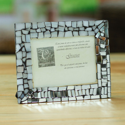 Mirror Glass Photo Frame Handmade by Mexican Artisans (3x4)