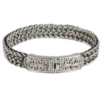 Handcrafted Sterling Silver Wristband Bracelet
