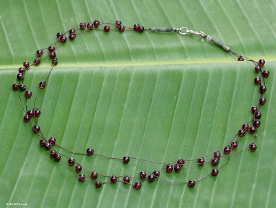 Unique Beaded Garnet Necklace