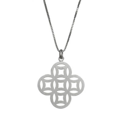 Handcrafted Modern Sterling Silver Pendant Necklace