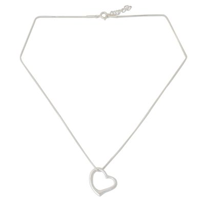 Fair Trade Heart Shaped Sterling Silver Pendant Necklace