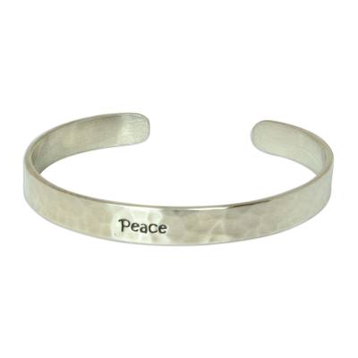 Inspirational Sterling Silver Cuff Bracelet from Thailand