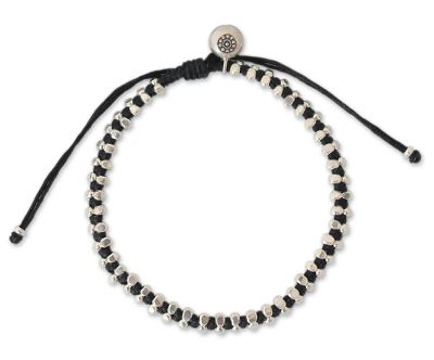 Silver beaded bracelet
