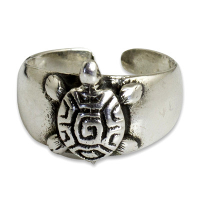 Hand Crafted Sterling Silver Turtle Toe Ring