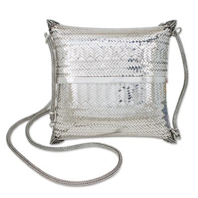 Silver Plated Petite Woven Shoulder Bag