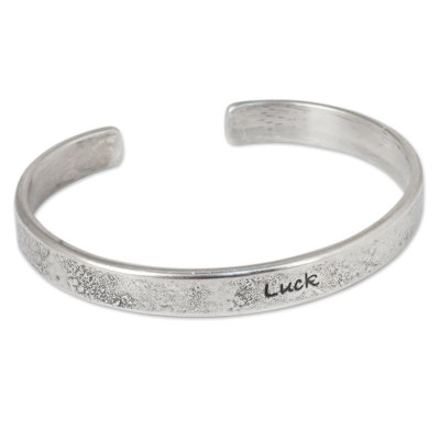 Handcrafted Sterling Silver Good Luck Cuff Bracelet