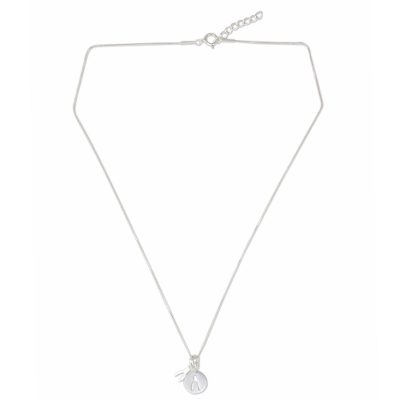 Thai Brushed Sterling Silver Wishbone Pendant Necklace