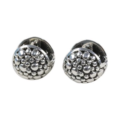 925 Silver Huggie Hoop Earrings Artisan Crafted in Thailand