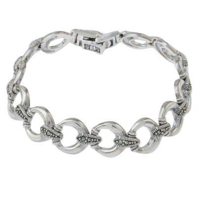Marcasite and Sterling Silver Link Bracelet from Thailand