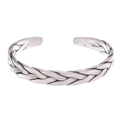 Thai Braided Sterling Silver Cuff Bracelet