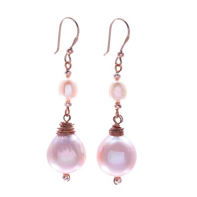 Rose Gold-Plated Cultured Pearl Dangle Earrings