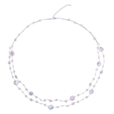 Cultured Freshwater Pearl and Glass Beaded Necklace