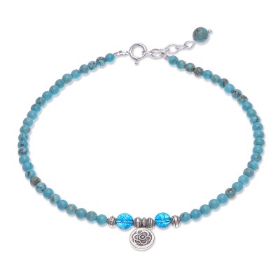 Karen Silver and Quartz Charm Anklet