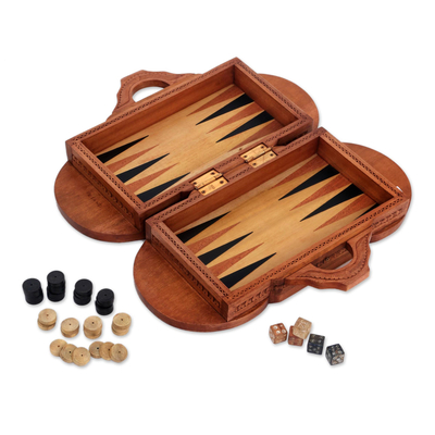 Wood backgammon set