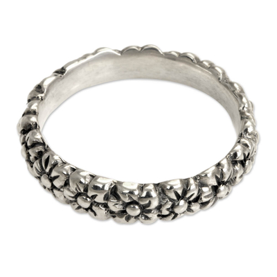 Sterling Silver Fair Trade Floral Band Rings