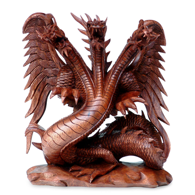 Unique Wood Dragon Sculpture