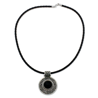 Indonesian Onyx Sterling Silver Pendant Necklace