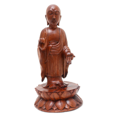 Indonesian Wood Buddha Sculpture