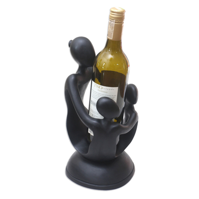 Wood wine bottle holder