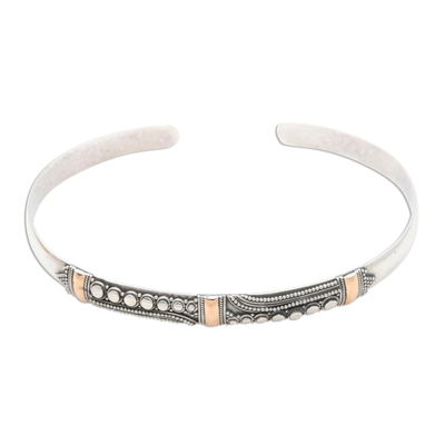 Sterling Silver Gold Accent Cuff Bracelet from Indonesia
