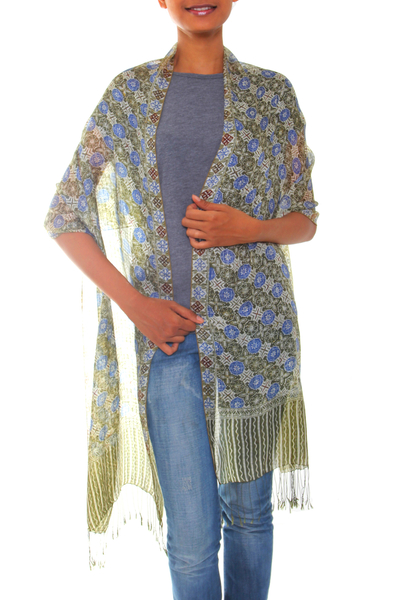 Handcrafted Batik Silk Patterned Shawl