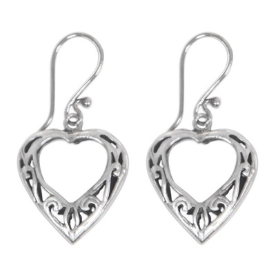 Handcrafted Sterling Silver Heart Earrings