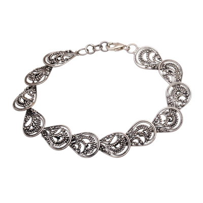 Handcrafted Sterling Silver Link Bracelet from Indonesia