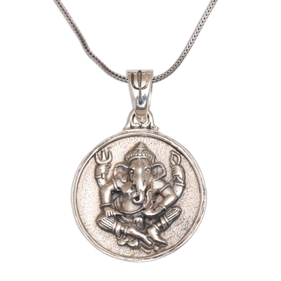 Sterling Silver Hindu Pendant Necklace