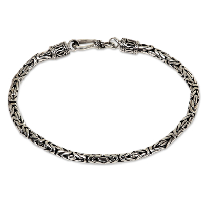 Hand Made Sterling Silver Chain Bracelet from Bali