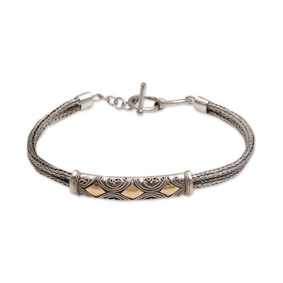 Sterling Silver and Gold Accent Chain Bracelet