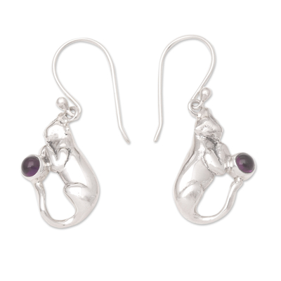 Handmade Sterling Silver and Amethyst Earrings