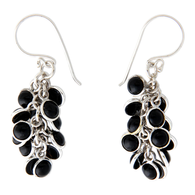 Hand Crafted Sterling Silver and Onyx Earrings