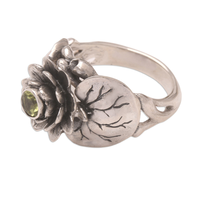 Handcrafted Peridot and Sterling Silver Ring