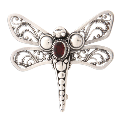 Indonesian Garnet and Silver Cocktail Ring