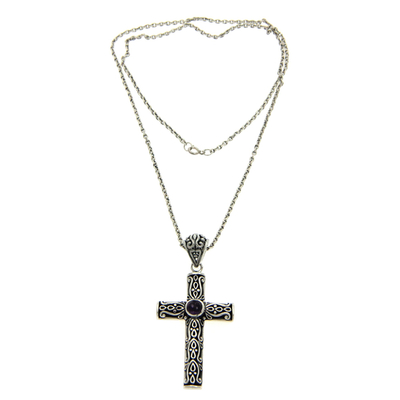 Amethyst cross necklace