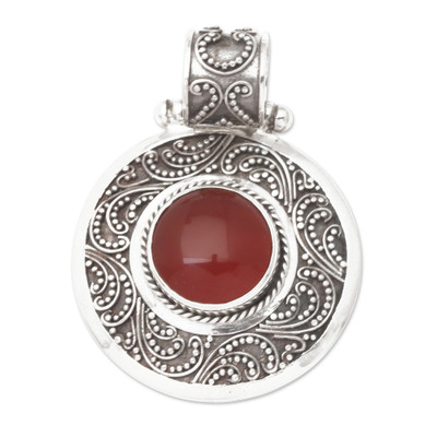 Sterling Silver and Carnelian Pendant