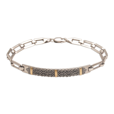 Fair Trade Sterling Silver and Gold Accent Link Bracelet