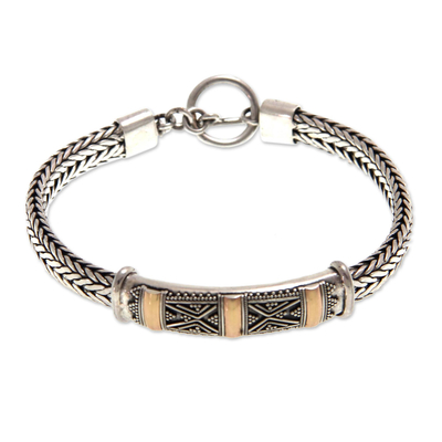 Fair Trade Gold Accent and Sterling Silver Chain Bracelet
