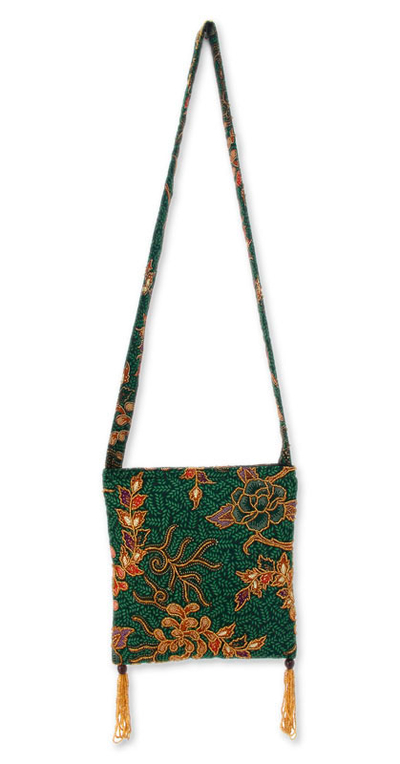 Beaded Batik Shoulder Bag from Indonesia