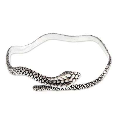Hand Made Sterling Silver Snake Bangle Bracelet