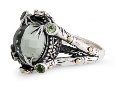 Sterling Silver and Prasiolite Cocktail Ring from Indonesia