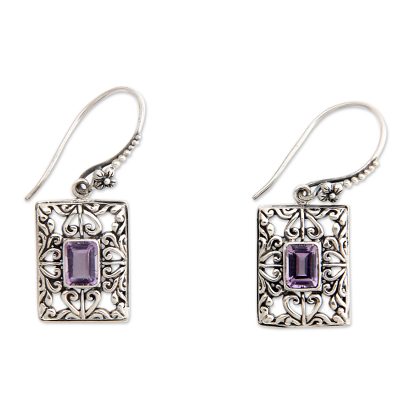 Sterling Silver and Amethyst Dangle Earrings