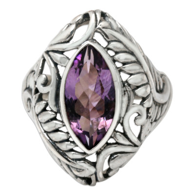 Amethyst single stone ring