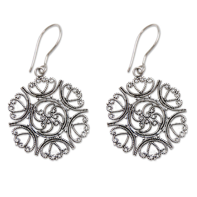 Sterling silver floral earrings