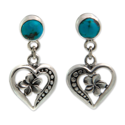 Fair Trade Recon Turquoise and Sterling Silver Earrings
