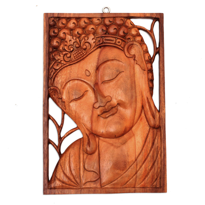 Buddha Portrait Balinese Relief Panel