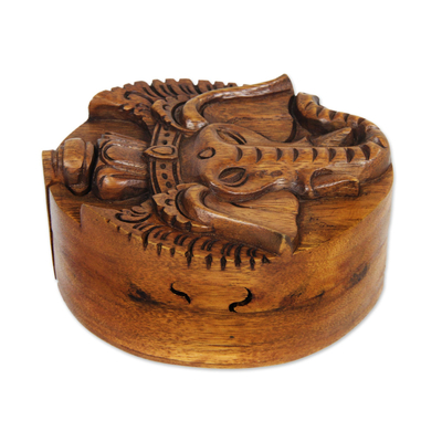 Hand Carved Balinese Wood Puzzle Box