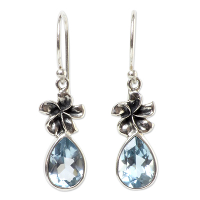 Blue Topaz Floral Earrings