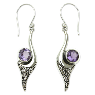 Fair Trade Jewelry Sterling Silver and Amethyst Earrings