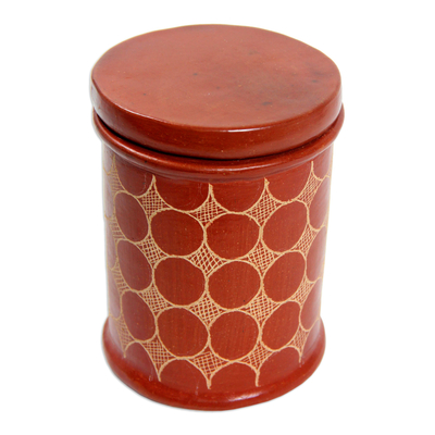 Hand Made Brown Terracotta Jar and Lid